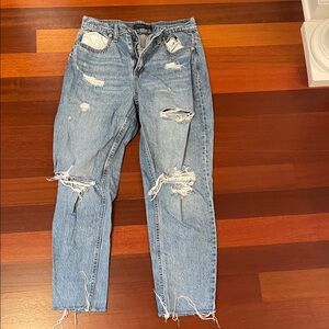 Aeropostale Light Blue Distressed Curvy Mom Jeans